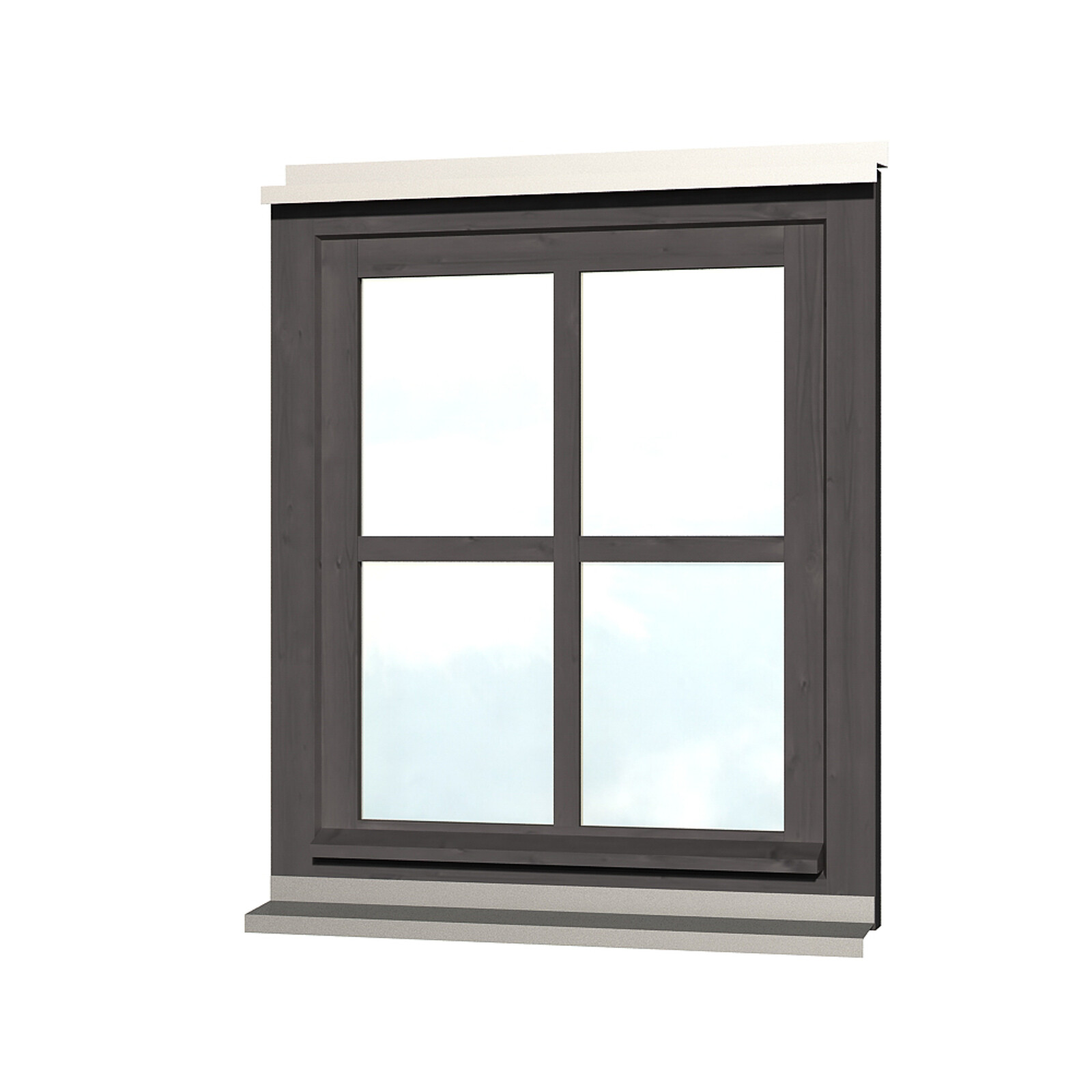 Einzelfenster Rahmenaußenmaß 69,1 x 82,1 cm schiefergrau