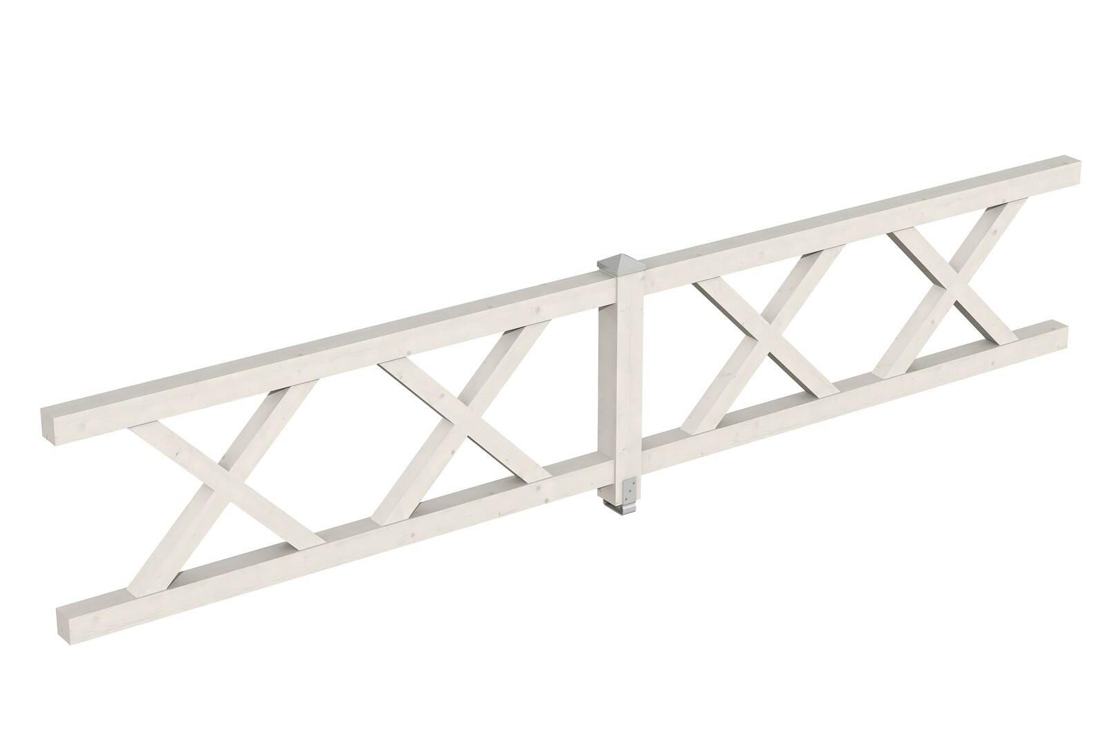 Balustrade St.Andrew`s cross 465 x 84 cm, spruce, colour pre-treated in white