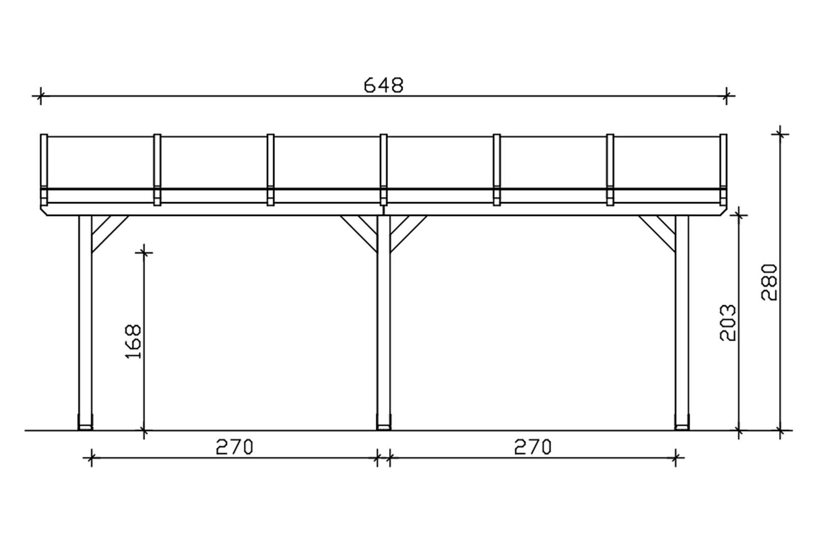 Terrassenüberdachung Bormio 648 x 400 cm, Leimholz, schiefergrau