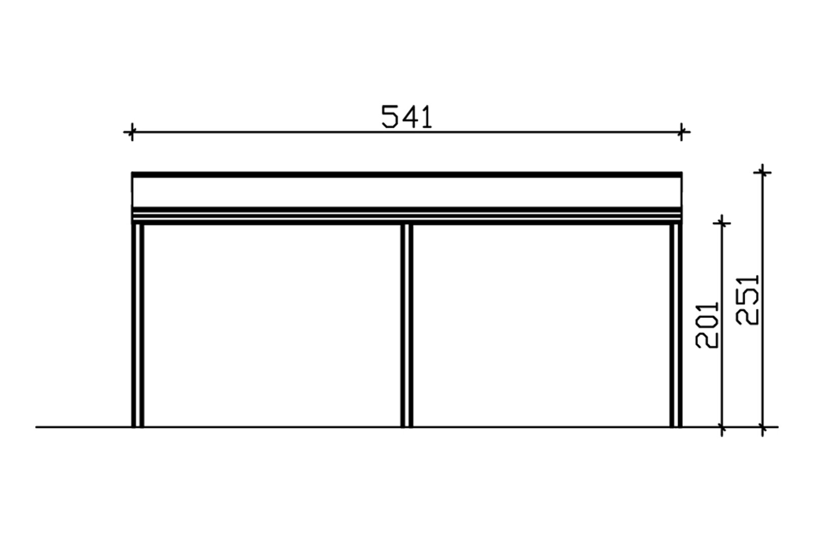 Terrassenüberdachung Monza 541 x 257 cm, Aluminium, anthrazit