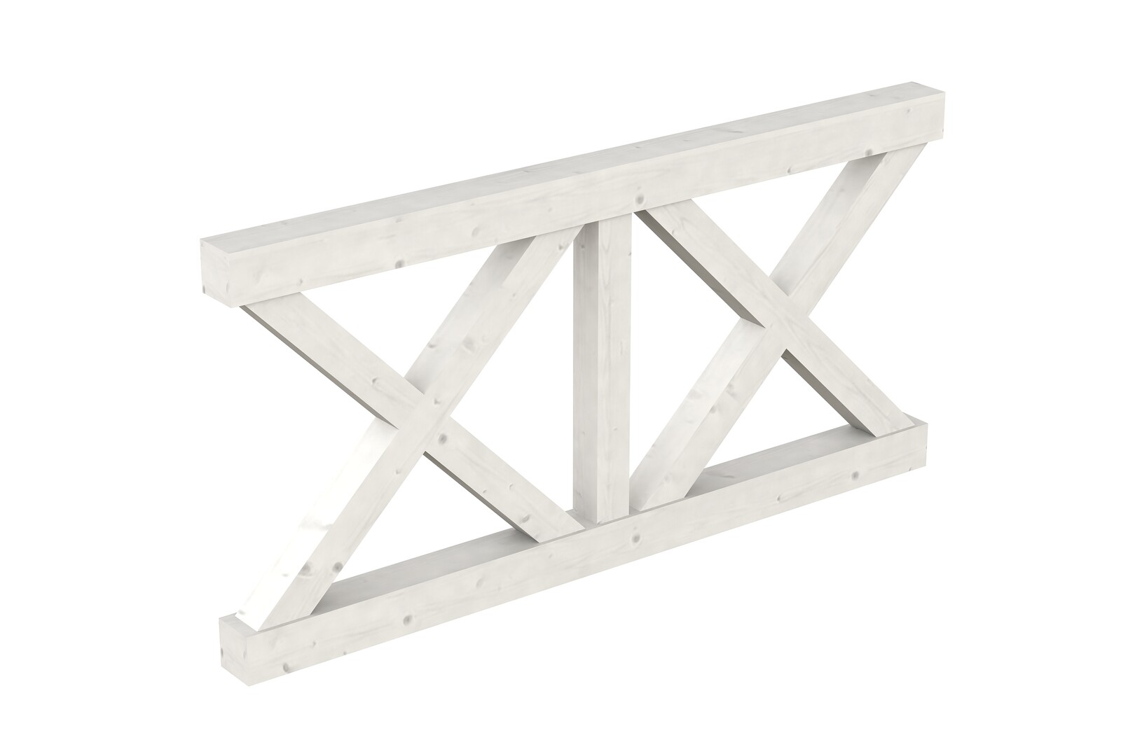 Brüstung Andreaskreuz 170 x 84 cm, Fichte, weiß