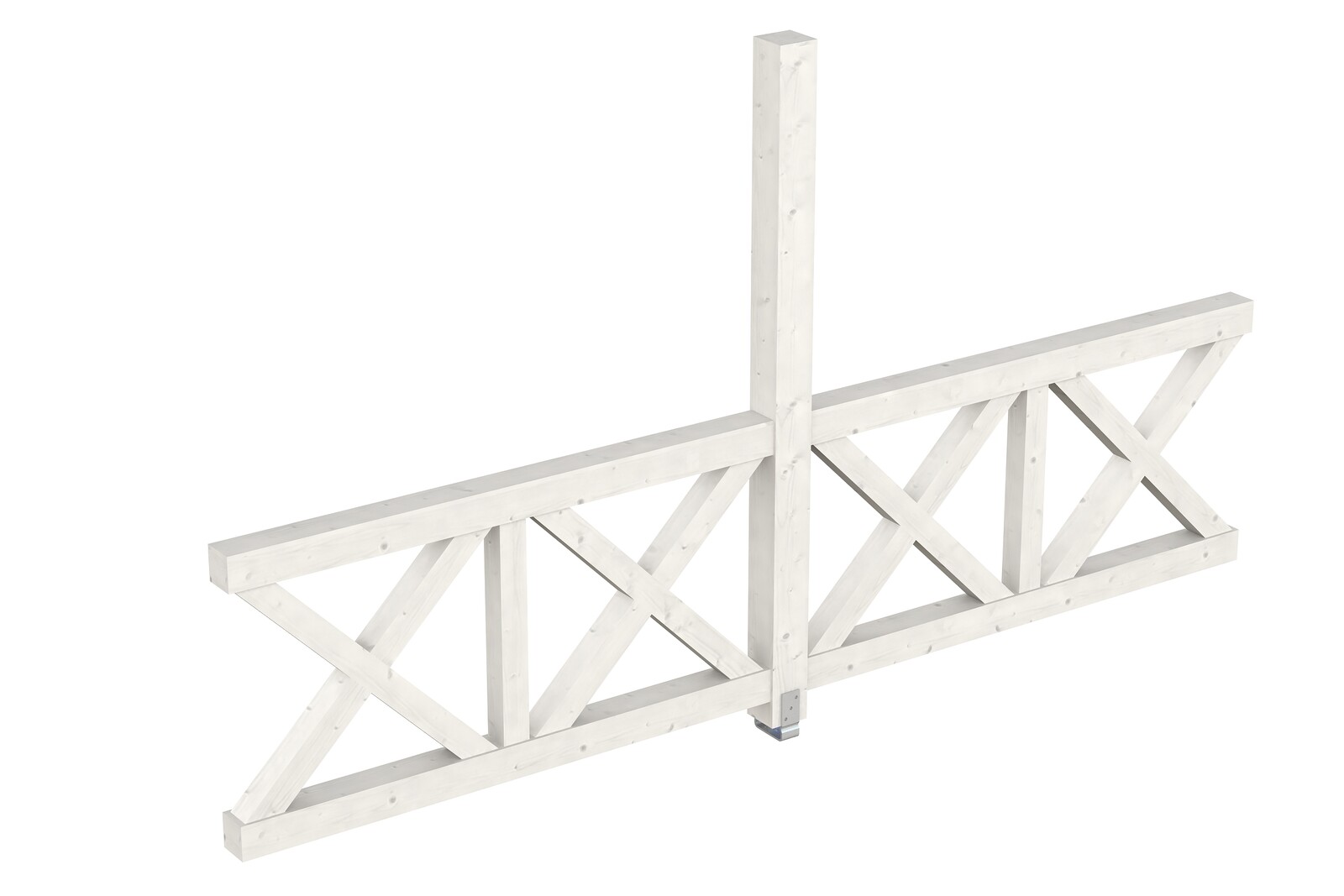 Seitenwand Andreaskreuz (FS) 343 x 210 cm, Fichte, weiß