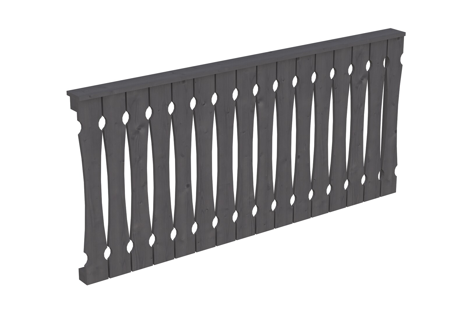 Brüstung Balkonschalung 205 x 96 cm, Fichte, schiefergrau