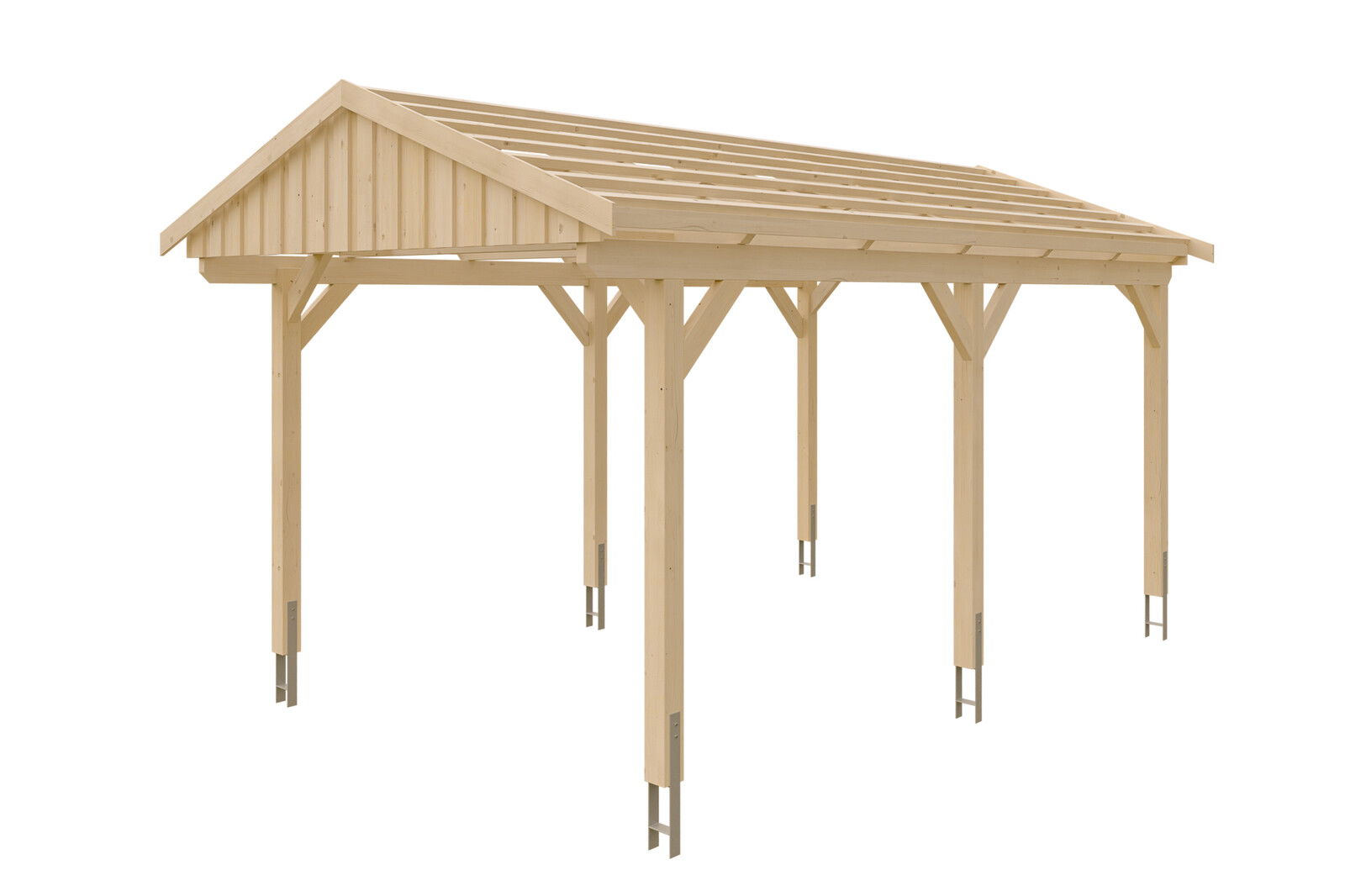 Carport Fichtelberg 317 x 566 cm, Dachlattung, natur