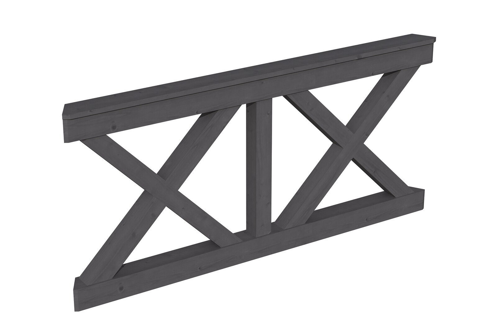 Balustrade 180 x 84 cm (NICE 3), Croix de saint André, bois d'épinette, traitement coloré gris ardoise
