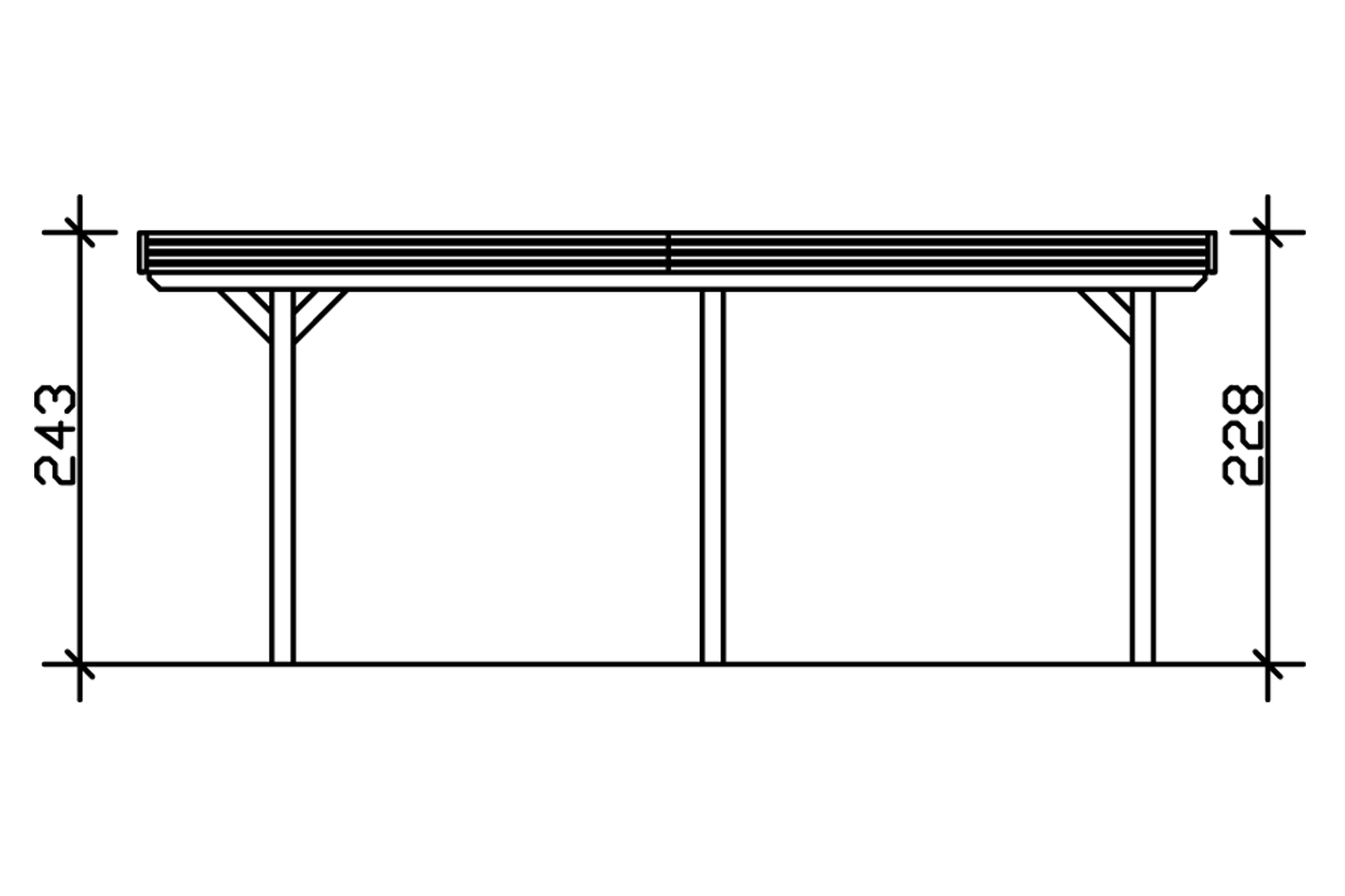 Carport Spessart 355 x 604 cm, untreated