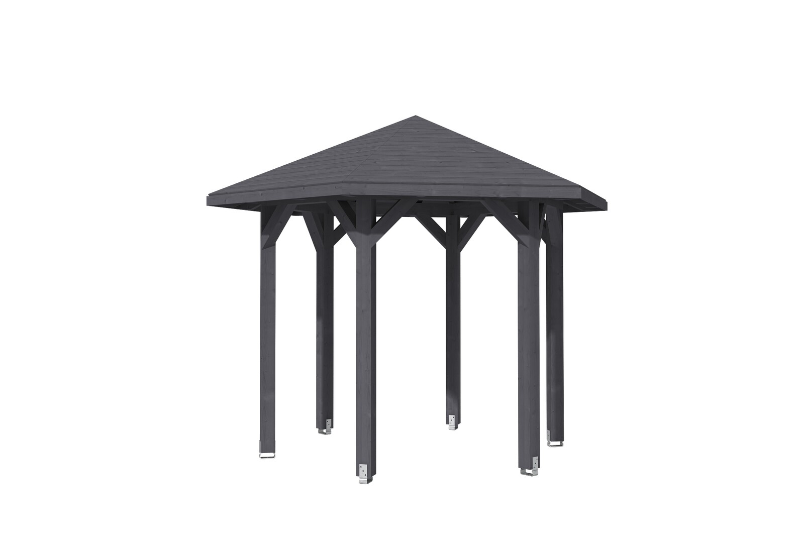 6hranný altán NANCY 1, Ø 360 cm, barevně ošetřeno v břidlicově šedé