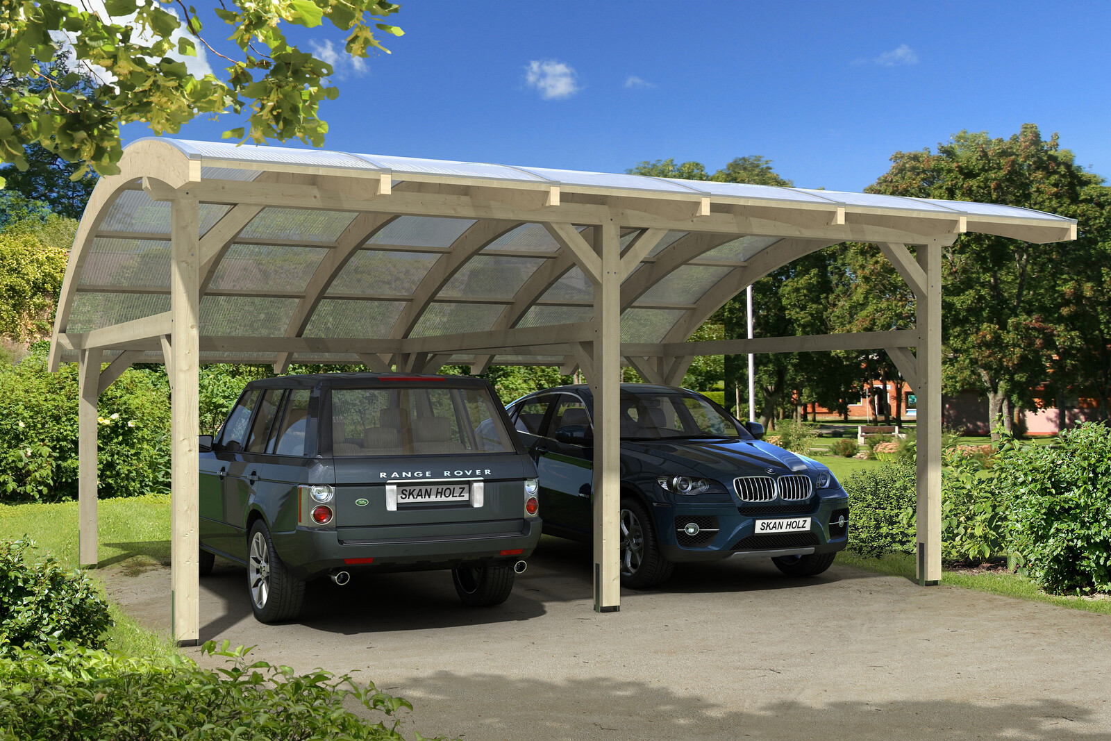 Carport Schwaben 648 x 630 cm, natur