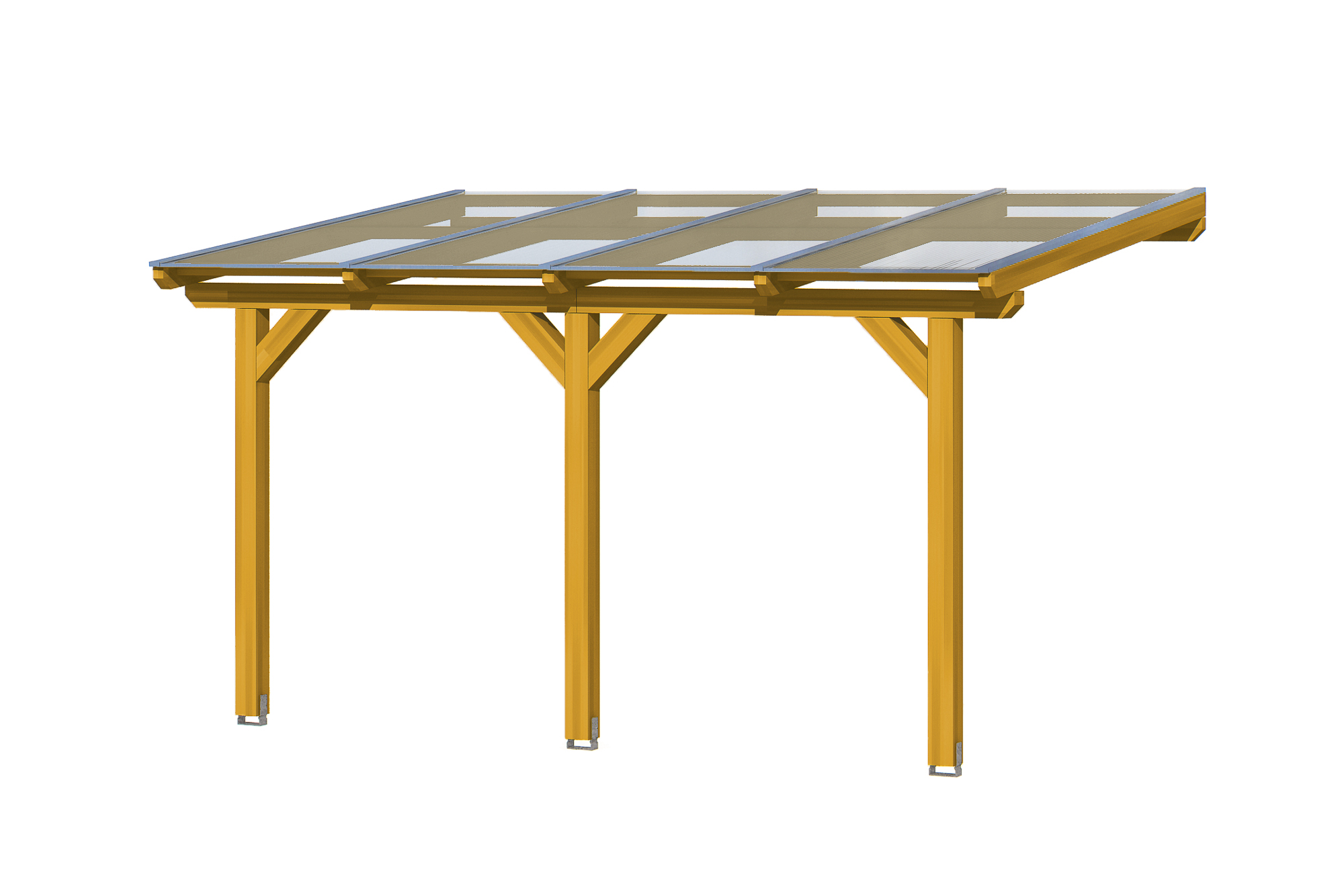 Terrassenüberdachung Andria 434 x 250 cm, Leimholz, eiche hell