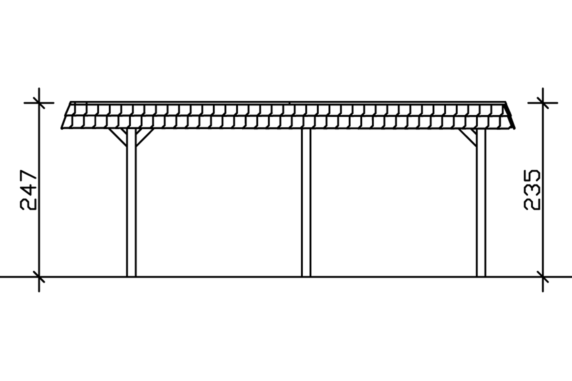 Carport Wendland, rode plaat met leisteenuiterlijk 409 x 628 cm, onbehandeld, met dakbetimmering en EPDM-folie