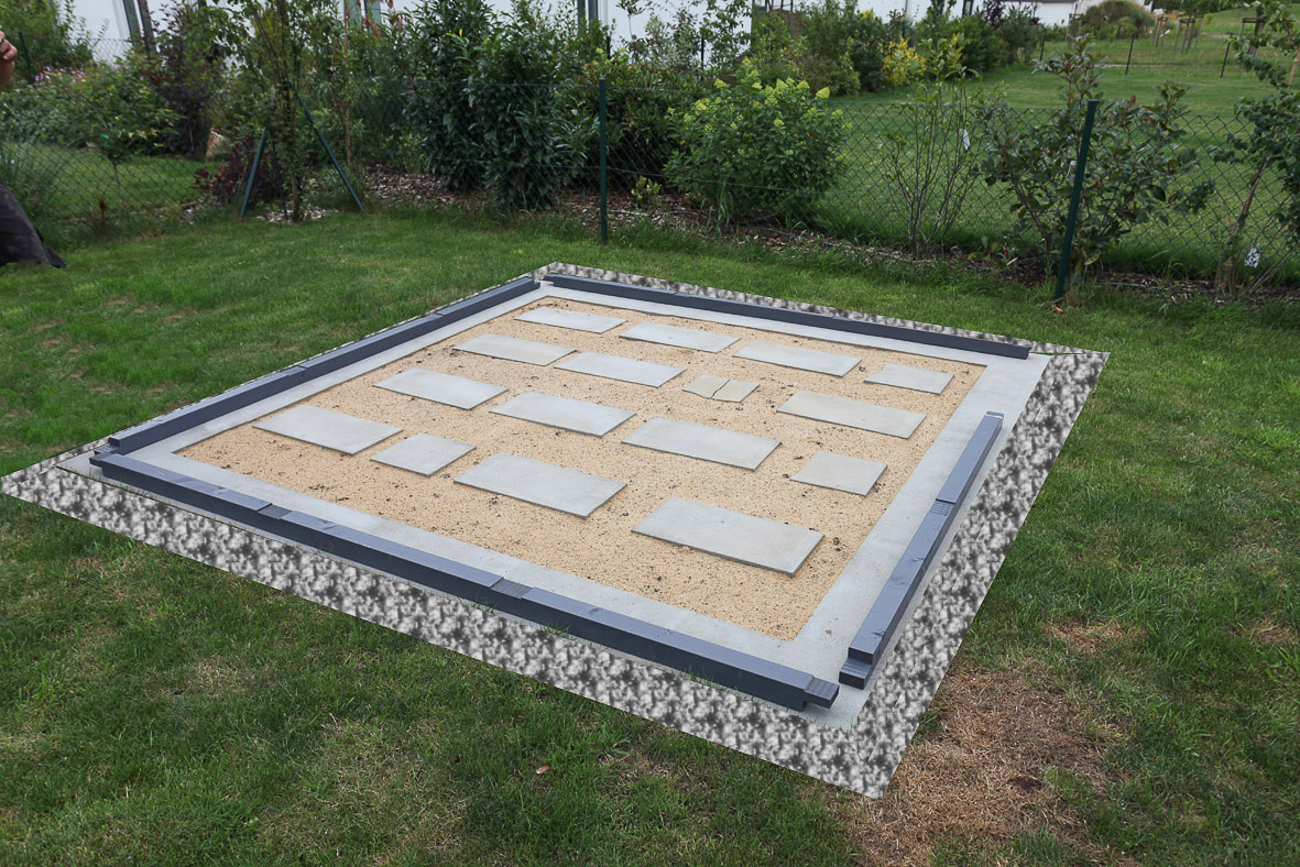 Montage eines Gartenhauses