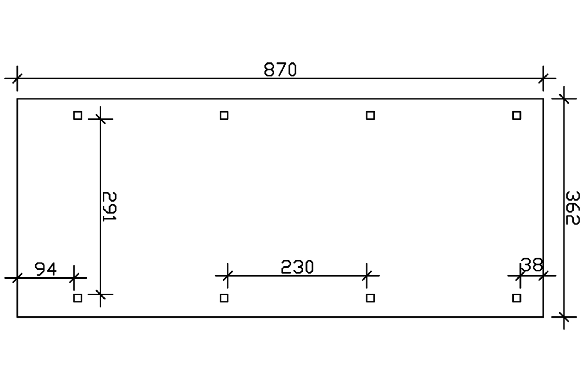 Carport Wendland, zwarte plaat met leisteenuiterlijk 362 x 870 cm, onbehandeld, met dakbetimmering en EPDM-folie