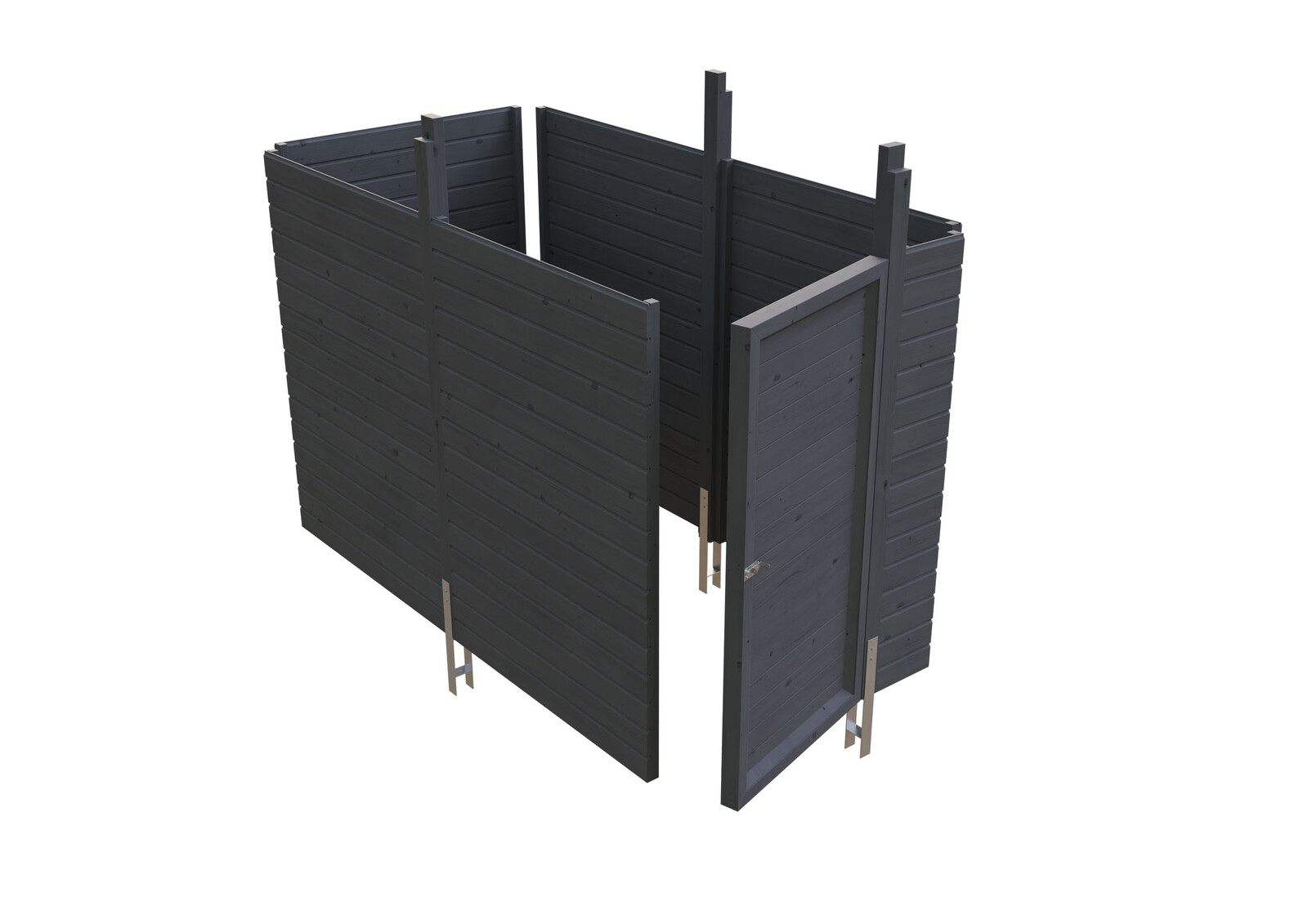 Abstellraum C3, 378x164cm, Profilschalung,  schiefergrau