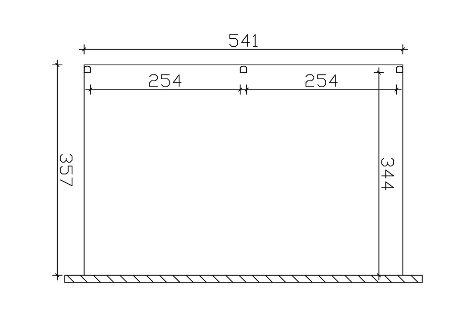 Terrassenüberdachung Monza 541 x 357 cm, Aluminium, weiß