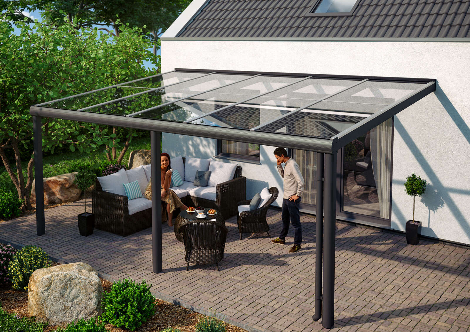 Terrassenüberdachung Monza 541 x 257 cm, Aluminium, anthrazit