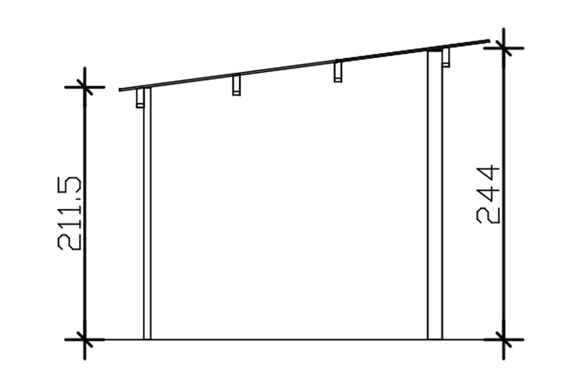 Unterstand Vimmerby, 370x250cm, natur