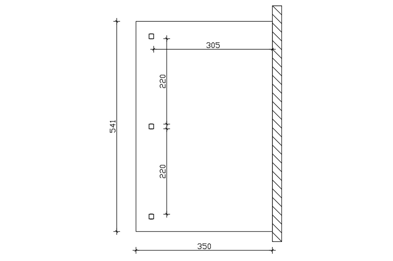 Terrassenüberdachung Rimini 541 x 350 cm, Douglasie, natur