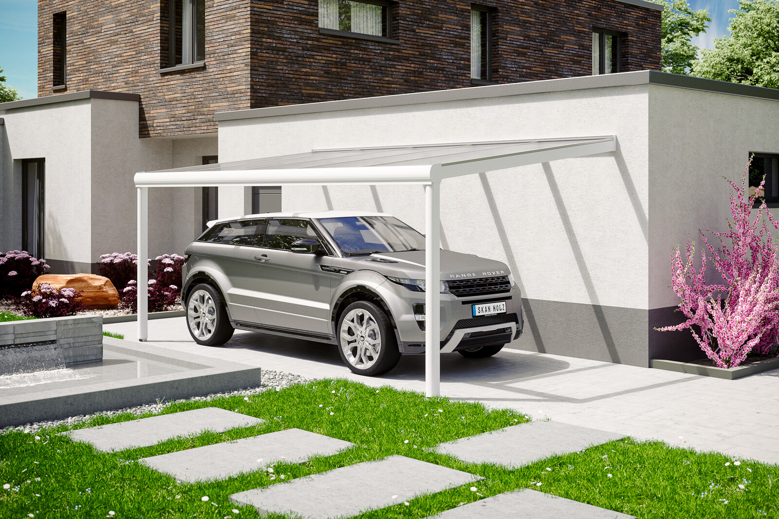 Terrassenüberdachung Genua 541 x 307 cm, Aluminium, weiß