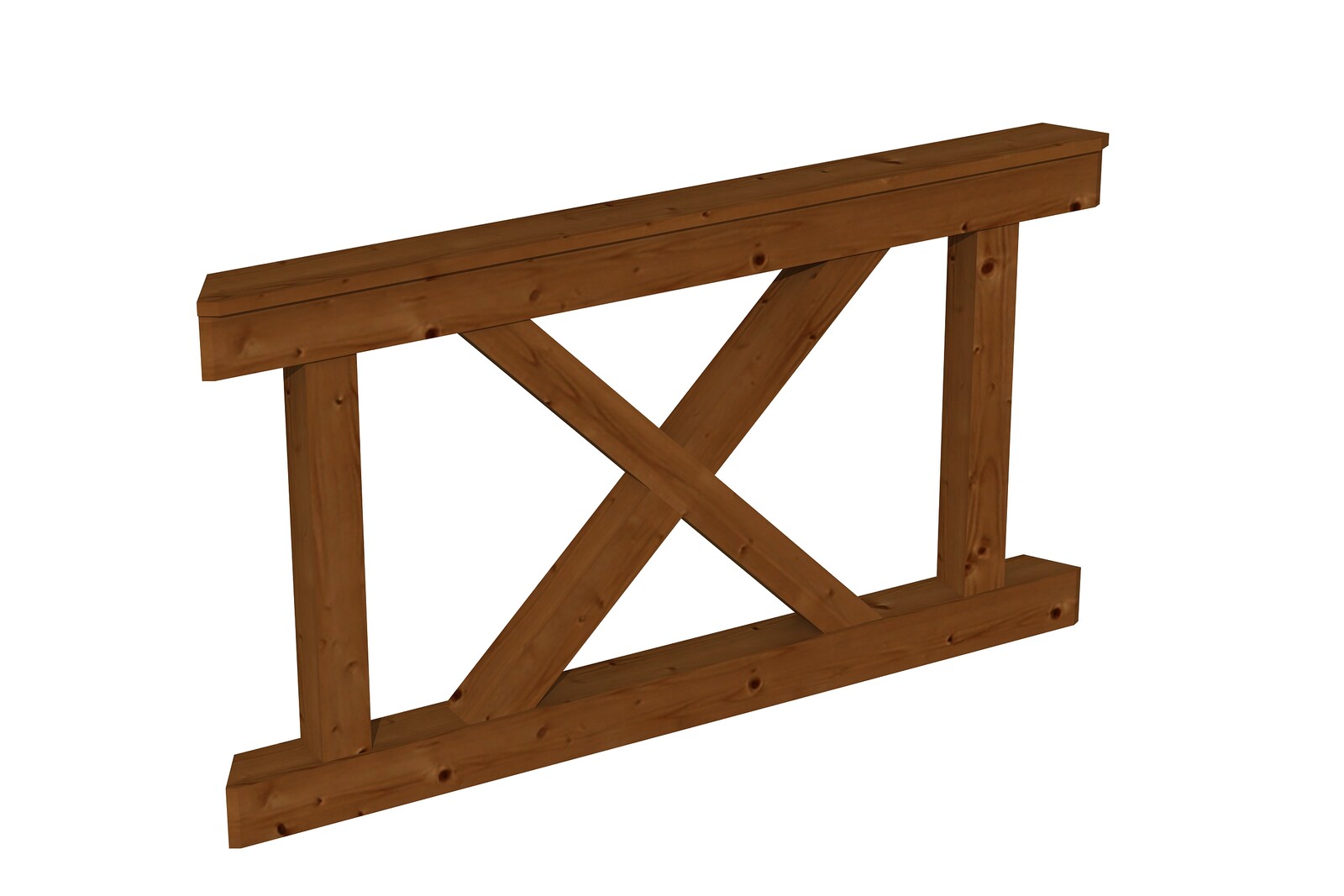 Brüstung Andreaskreuz 150 x 84 cm, Fichte, nussbaum