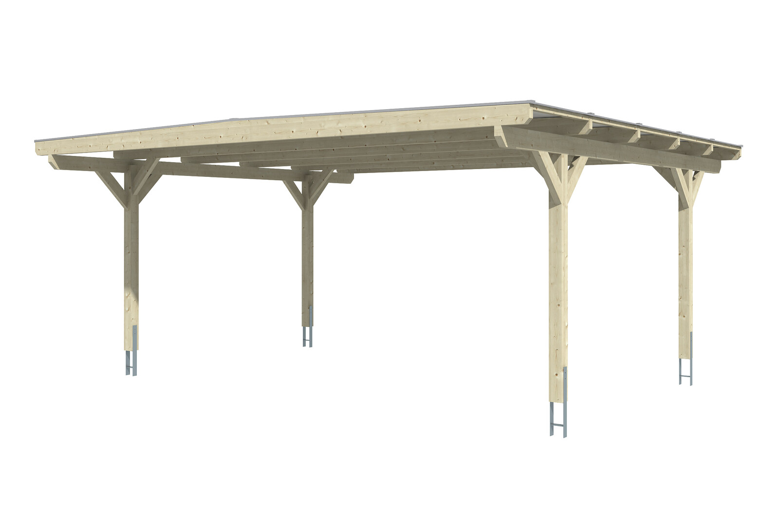 Carport Odenwald 640 x 541 cm, natur