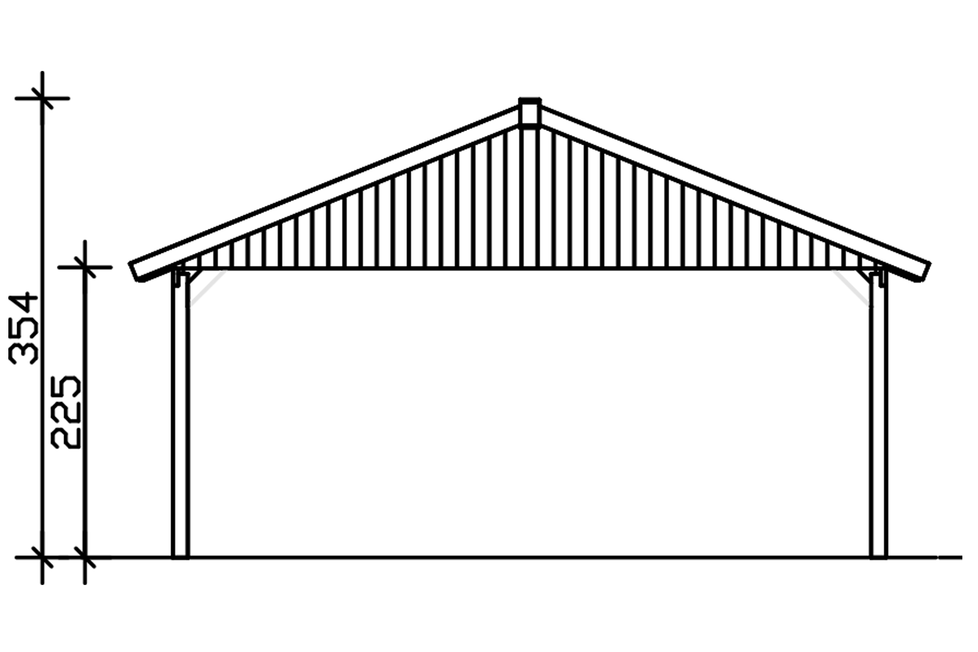 Carport Wallgau 620 x 500 cm, Dachlattung
