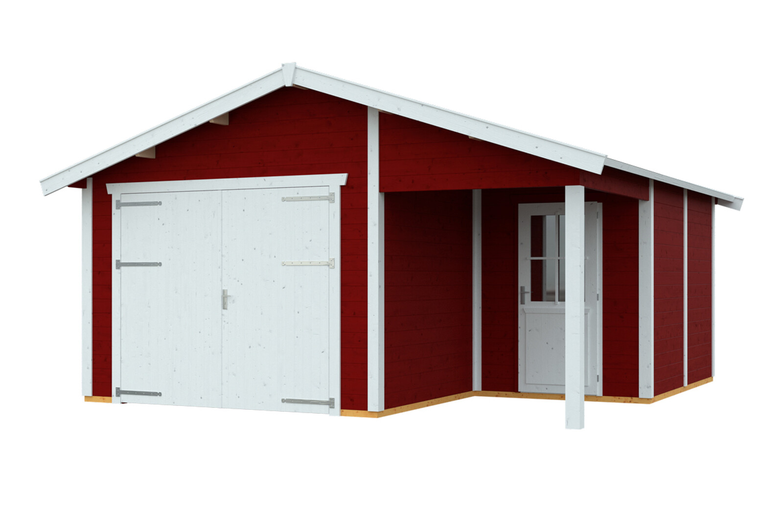Holzgarage Varberg 2, 500 x 525 cm, schwedenrot