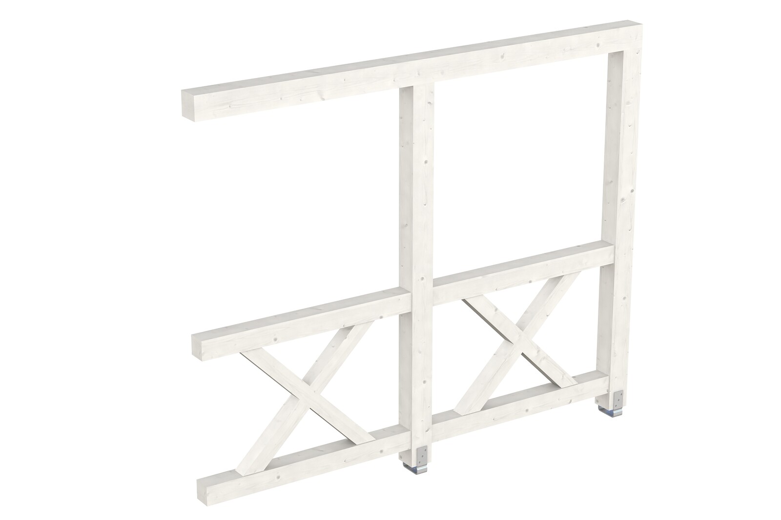 Seitenwand Andreaskreuz (WA) 255 x 210 cm, Fichte, weiß