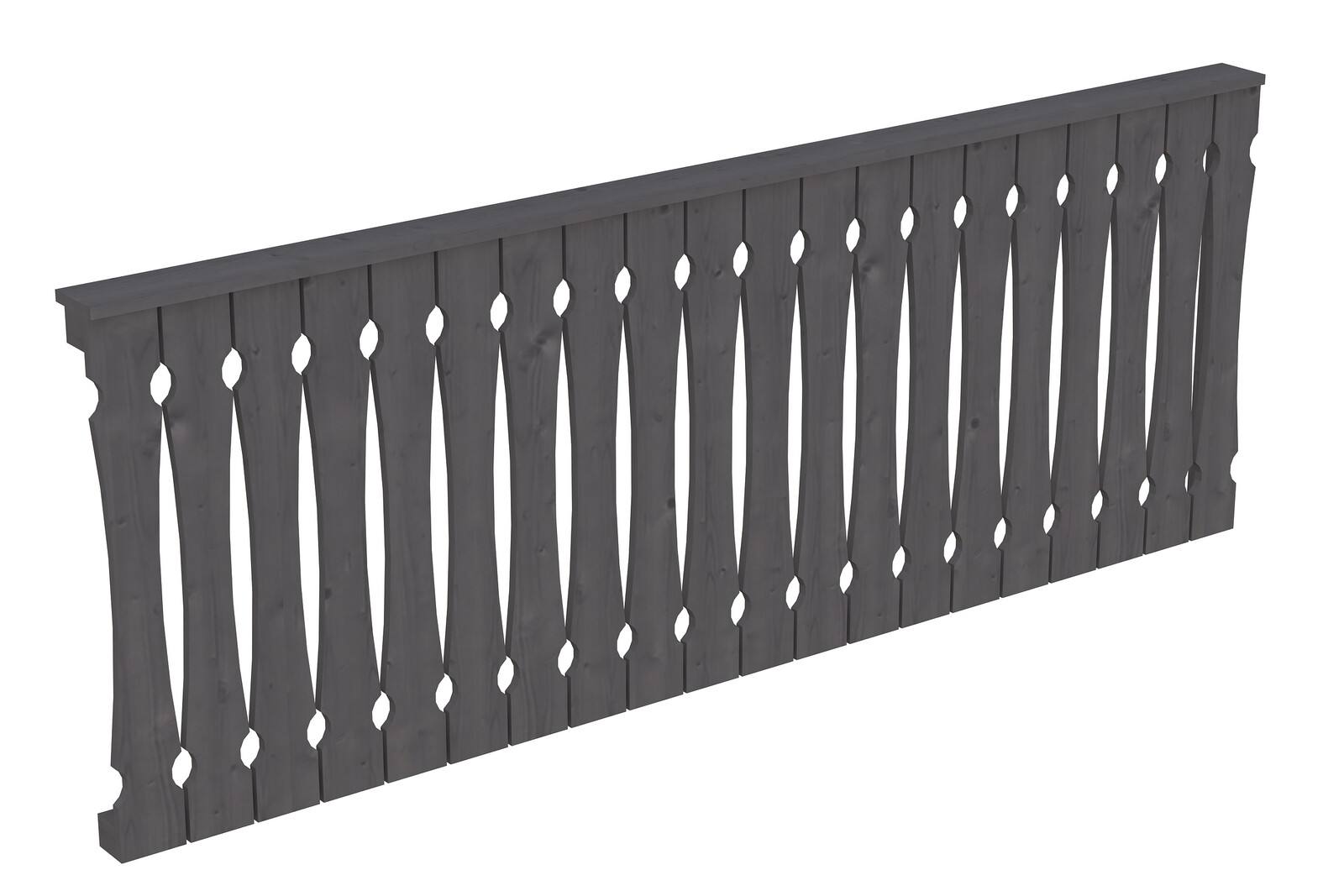 Brüstung Balkonschalung 255 x 96 cm, Fichte, schiefergrau
