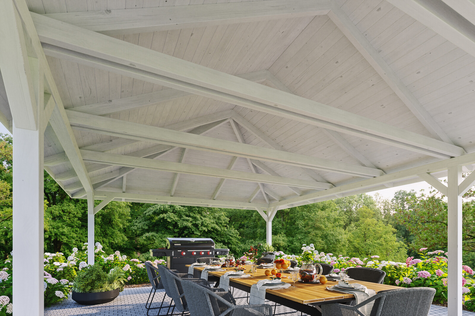 Pavillon Orleans 1, Leimholz, weiss