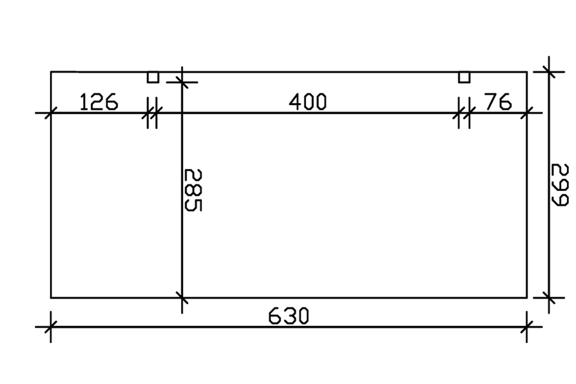Schwaben Erweiterung 299 x 630 cm, eiche hell