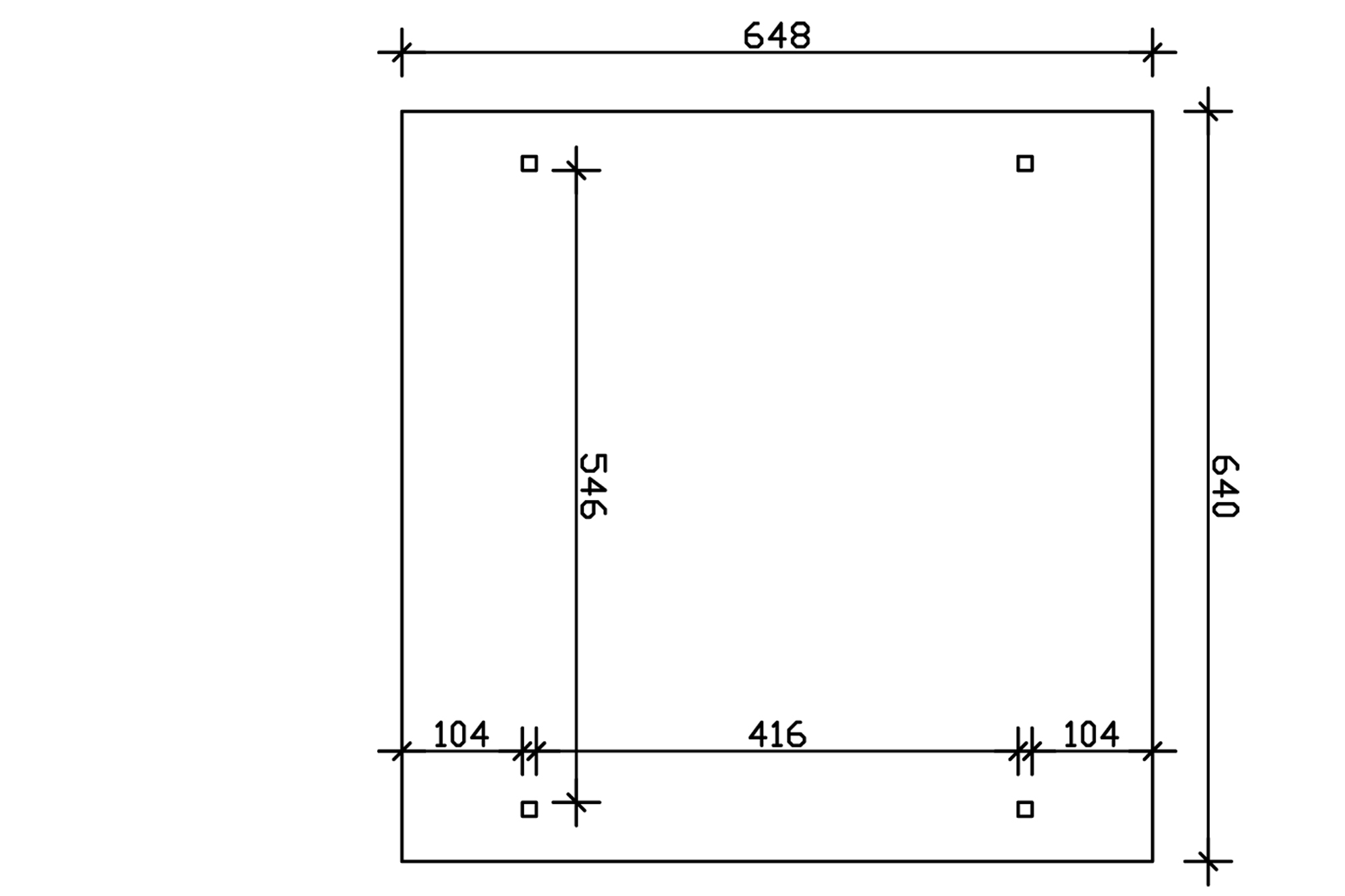 Carport Odenwald 640 x 648 cm, weiß