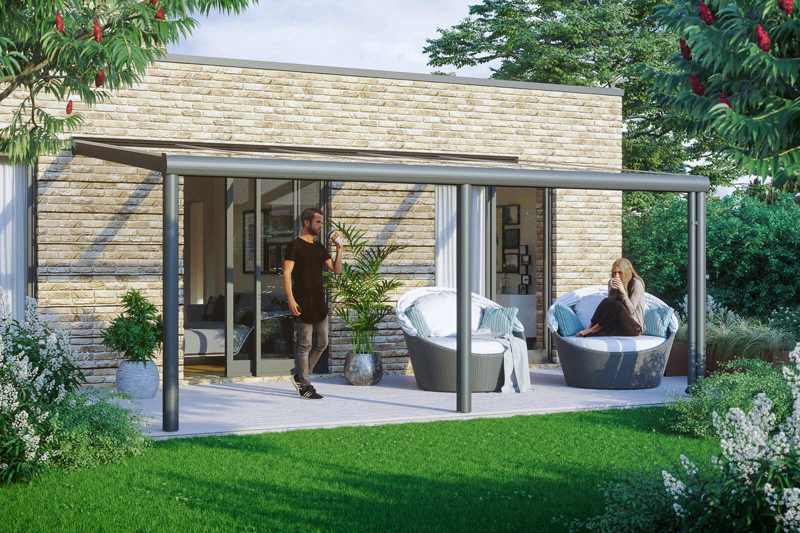 Terrassenüberdachung Garda 541 x 307 cm, Aluminium, anthrazit