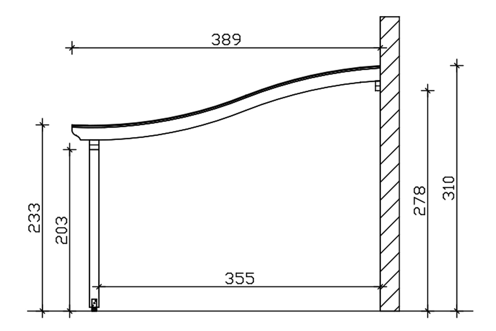 Terrassenüberdachung Venezia 434 x 389 cm, Leimholz, weiß