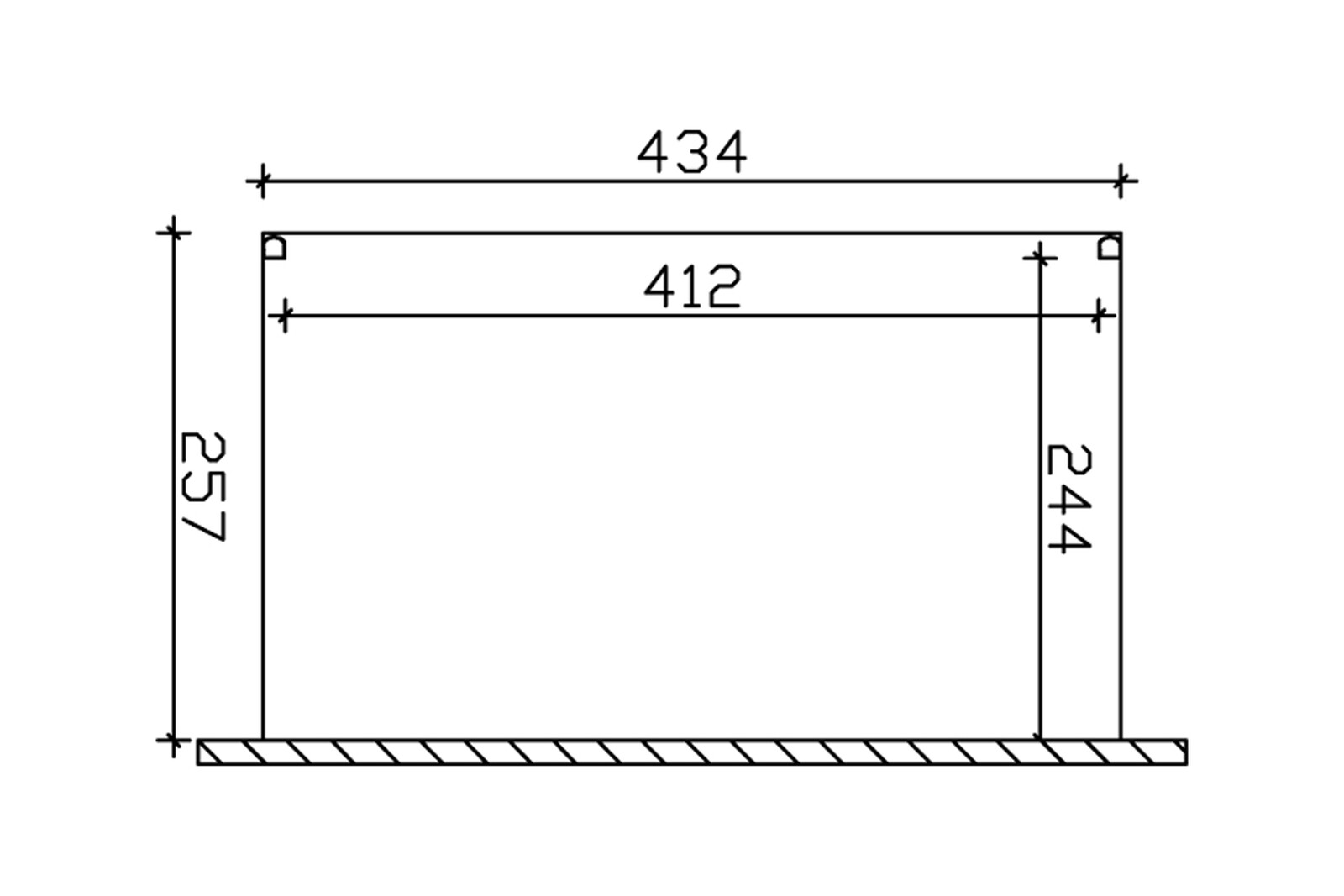 Terrassenüberdachung Modena 434 x 257 cm, Aluminium, weiß