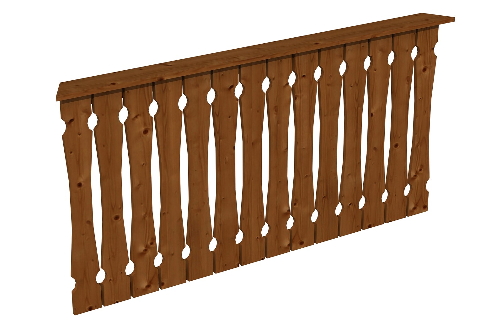 Balustrade balcony siding 180 x 96 cm, Nice 3, colour pre-treated in walnut
