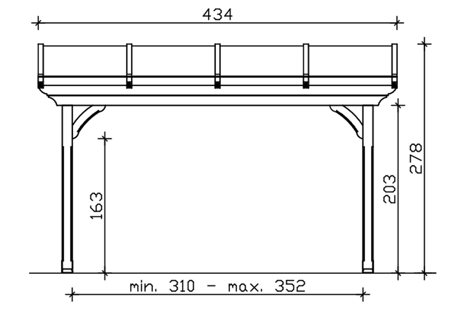 Terrassenüberdachung Ravenna 434 x 300 cm, Douglasie, nussbaum