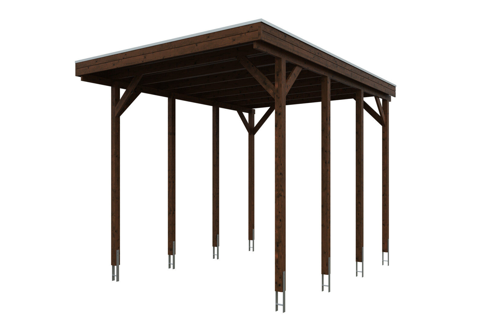Carport Friesland Caravan 397 x 555 cm, nussbaum