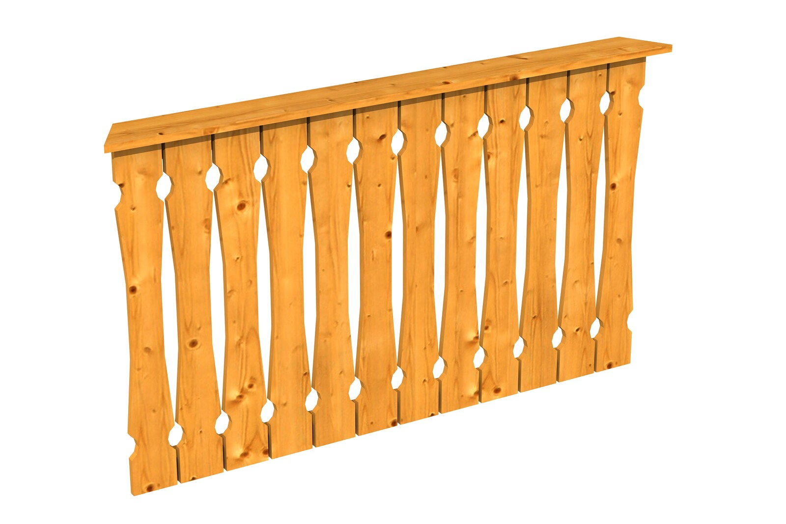 Balustrade balcony siding 150 x 96 cm, Nice 2, colour pre-treated in light oak