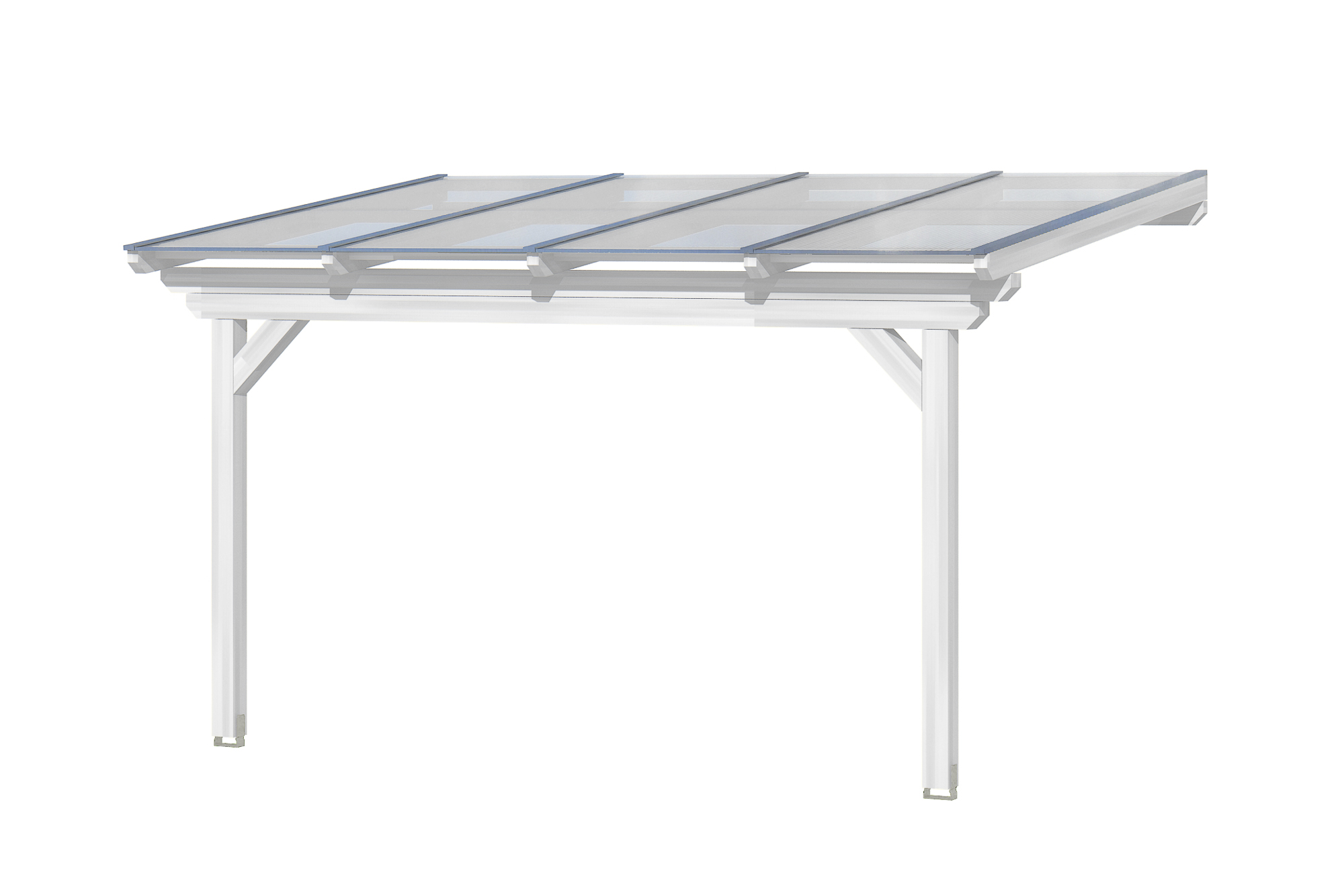 Terrassenüberdachung Ancona 434 x 250 cm, Leimholz, weiß