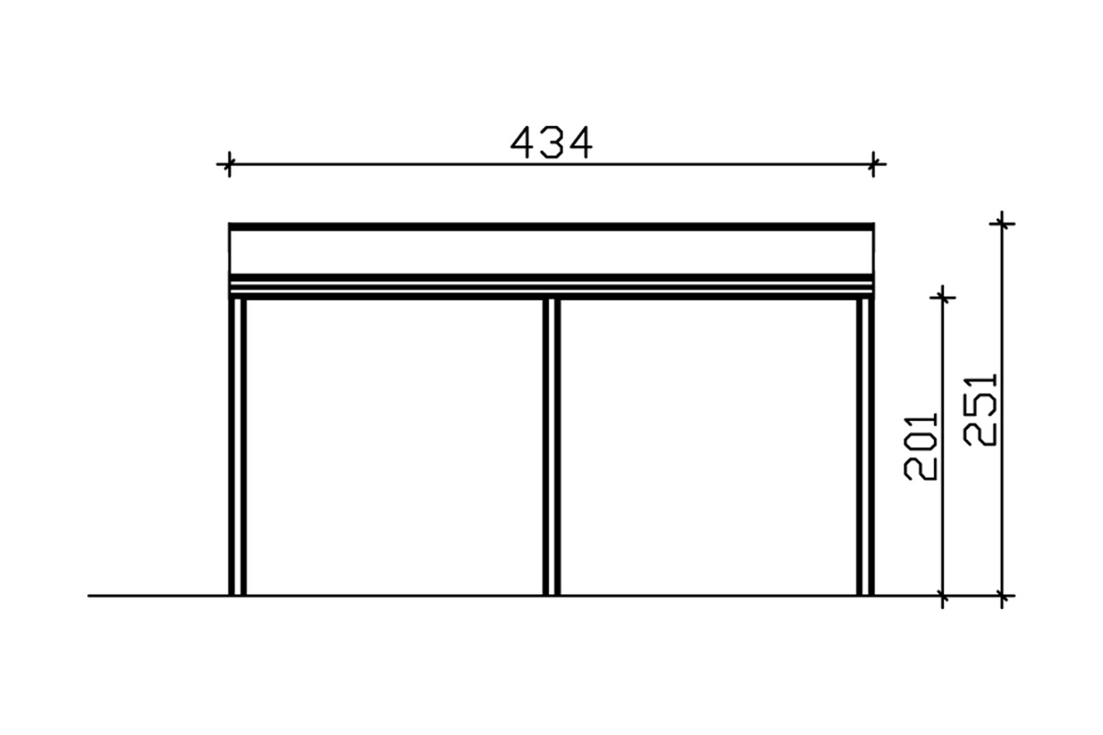 Terrassenüberdachung Monza 434 x 257 cm, Aluminium, weiß