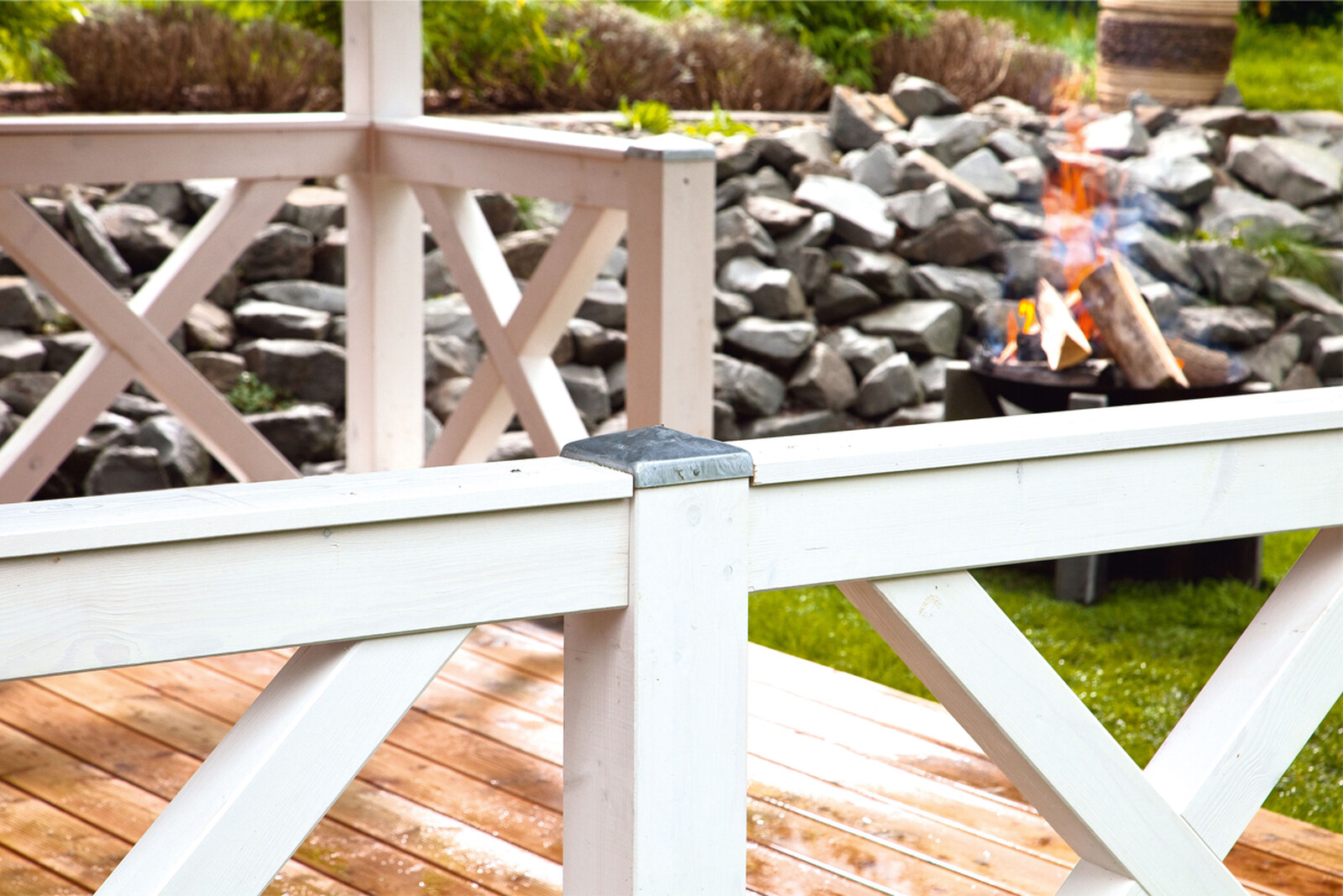 Pažení ondřejský kříž 465 x 84 cm, Smrk, lazura břidlicově šedá