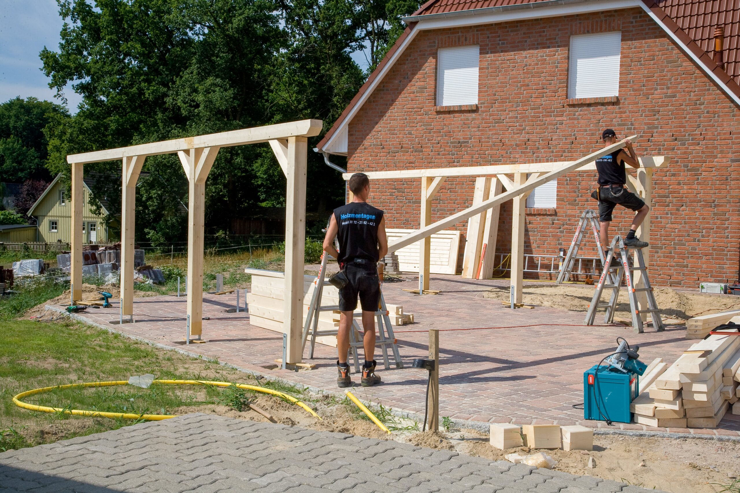 Montage eines Carports