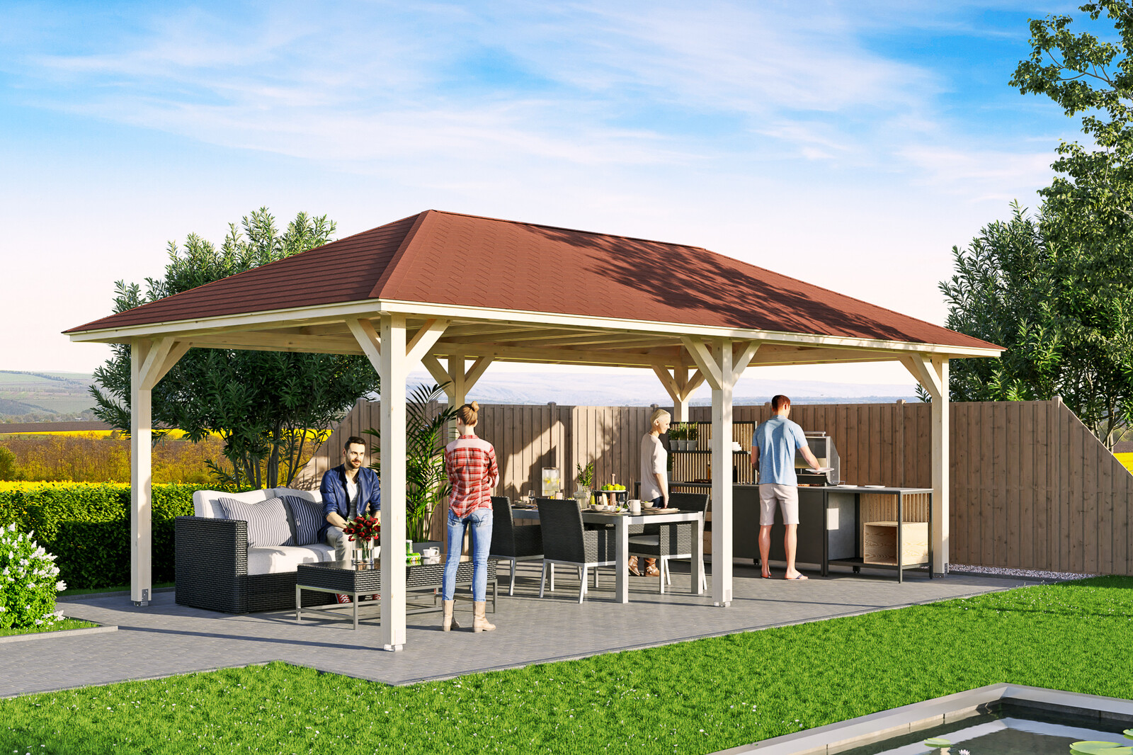 Pavillon Orleans 2, Leimholz, natur