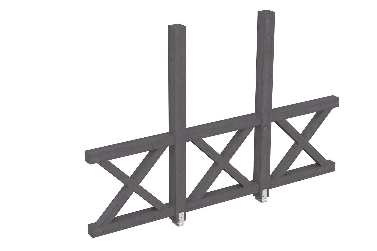 Boční stěna ondřejský kříž 293 x 210 cm, Smrk, lazura břidlicově šedá