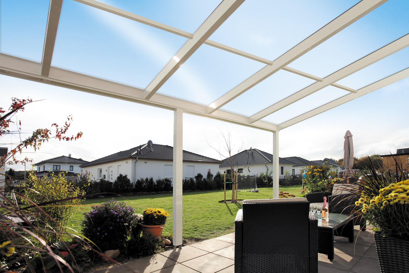 Terrassenüberdachung Monza 434 x 257 cm, Aluminium, weiß
