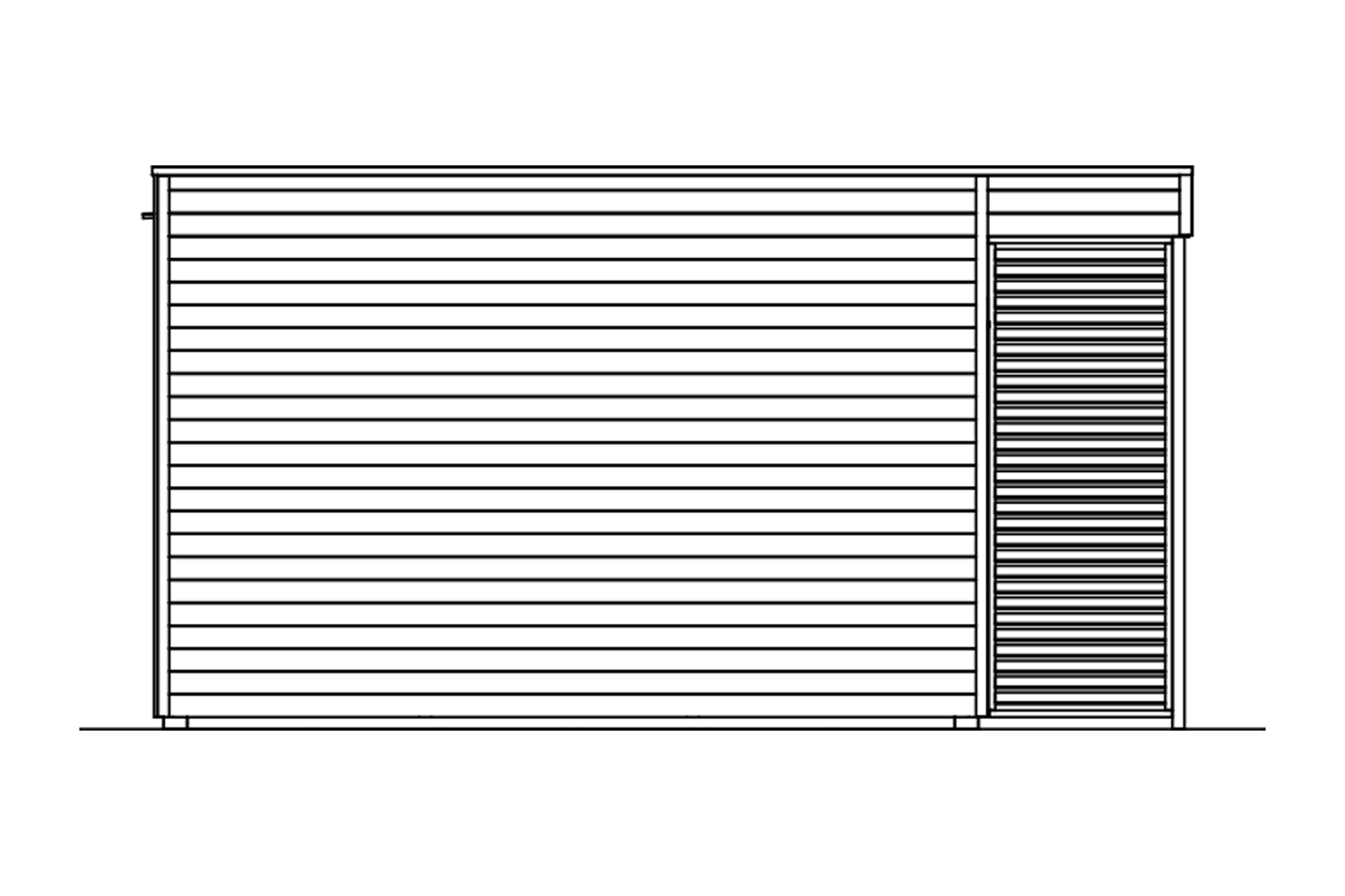 Gartenhaus Tokio 4, 402 x 402 cm, doppelschalig, natur