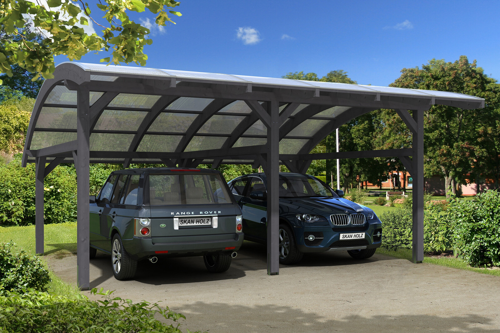 Carport Schwaben 648 x 630 cm, schiefergrau