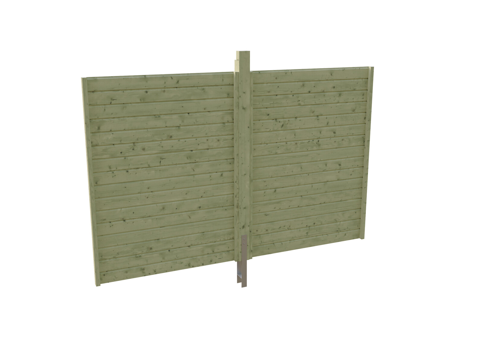 Achterwand van profielbetimmering 291 x 200 cm, geïmpregneerd naaldhout, groen geïmpregneerd