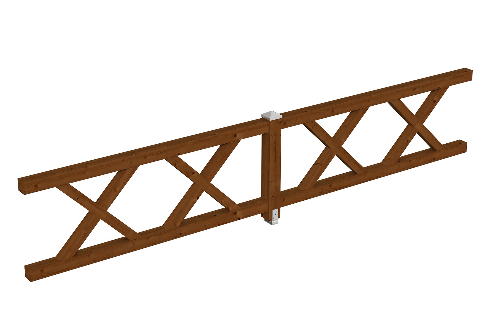 Pažení ondřejský kříž 465 x 84 cm, Smrk, lazura ořech