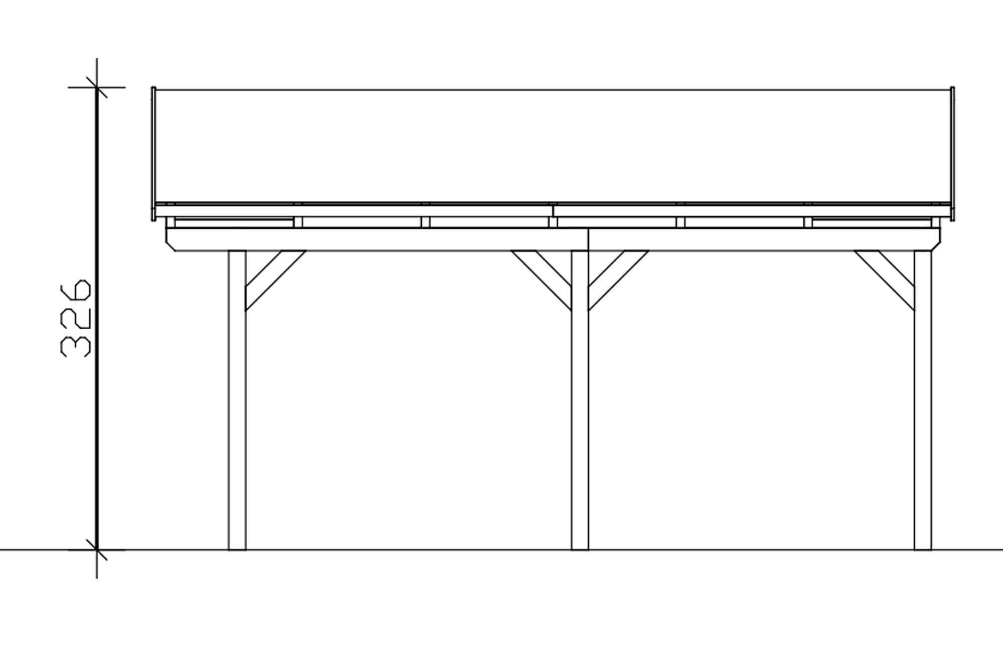Carport Fichtelberg 423 x 566 cm, Dachlattung, schiefergrau